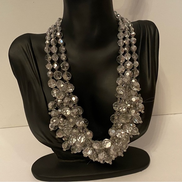 VINTAGE GERARD YOSCA NECKLACE CHOKER BIB STATEMENT CRYSTALS USA DESIGNER 16” - Picture 3 of 11